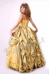 Платье Ренессанс золотое со шлейфом