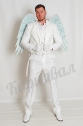 Фрачный костюм мужской белый с крыльями