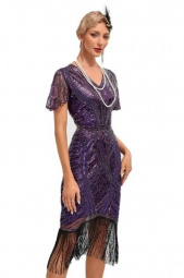 Платье Гэтсби с Пайетками фиолетово-черное