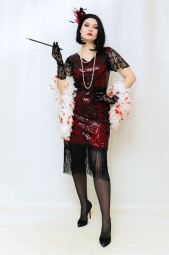 Платье Гэтсби с Пайетками красно-черное