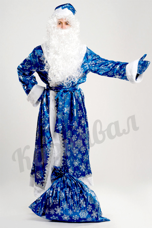 Дед Мороз синий со снежинками